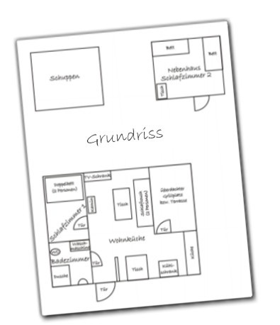Here you see the floorplan of our cottage in Sweden.