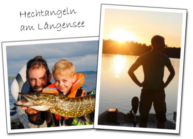 Hecht angeln vom Boot im Schweden Urlaub - nur 45 Meter von der Ferienwohnung bis zum See